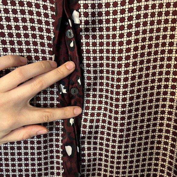 Elegant Patterned Classic Button Down Blouse Collar Shirt - Picture 6 of 7